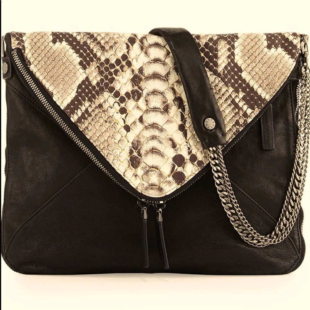 BOYY Python Embossed Leather Slash Crossbody Bag NWT